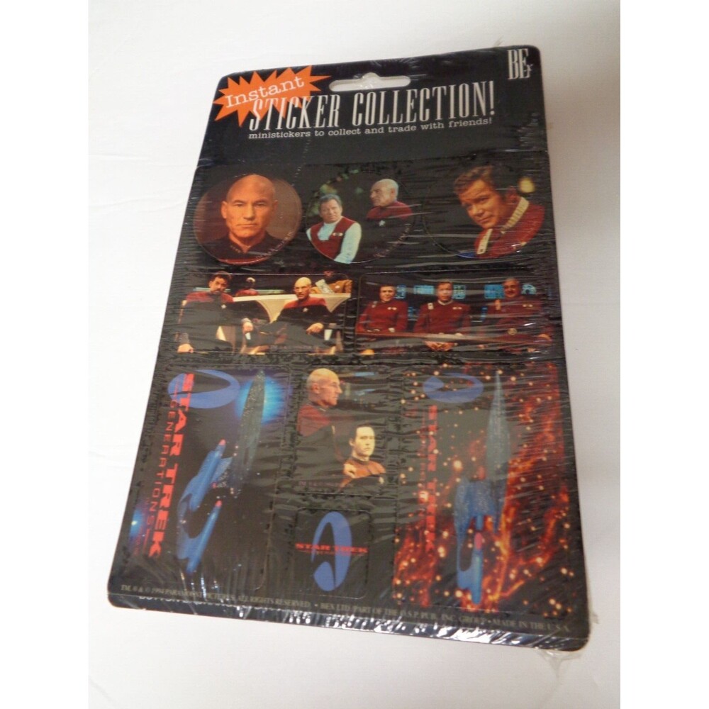 Star Trek Generations Stickers Sealed 1994 Stickers Sealed Button Exchange NEW